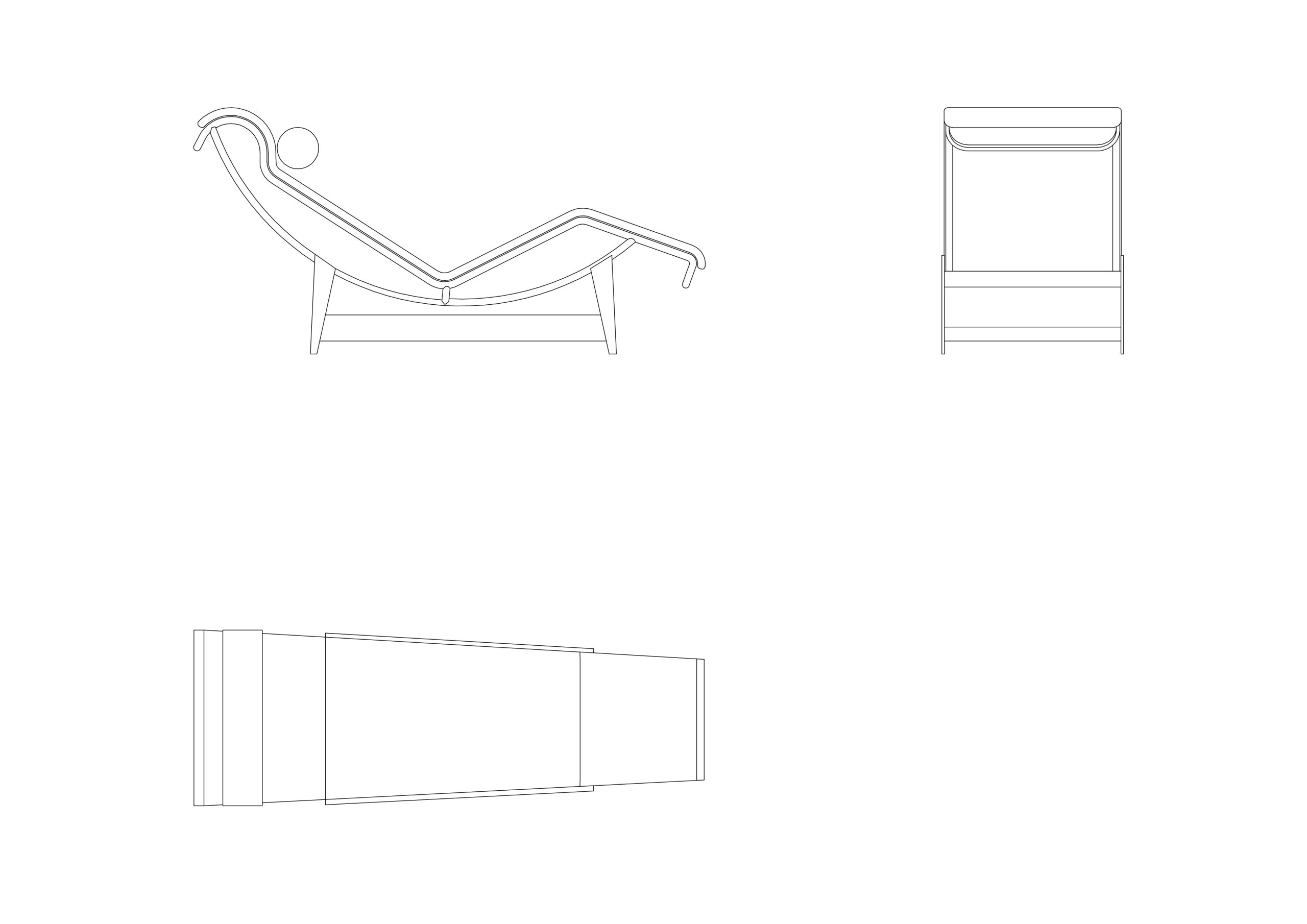 Free LC4 Chaise Longue by Le Corbusier CAD Block