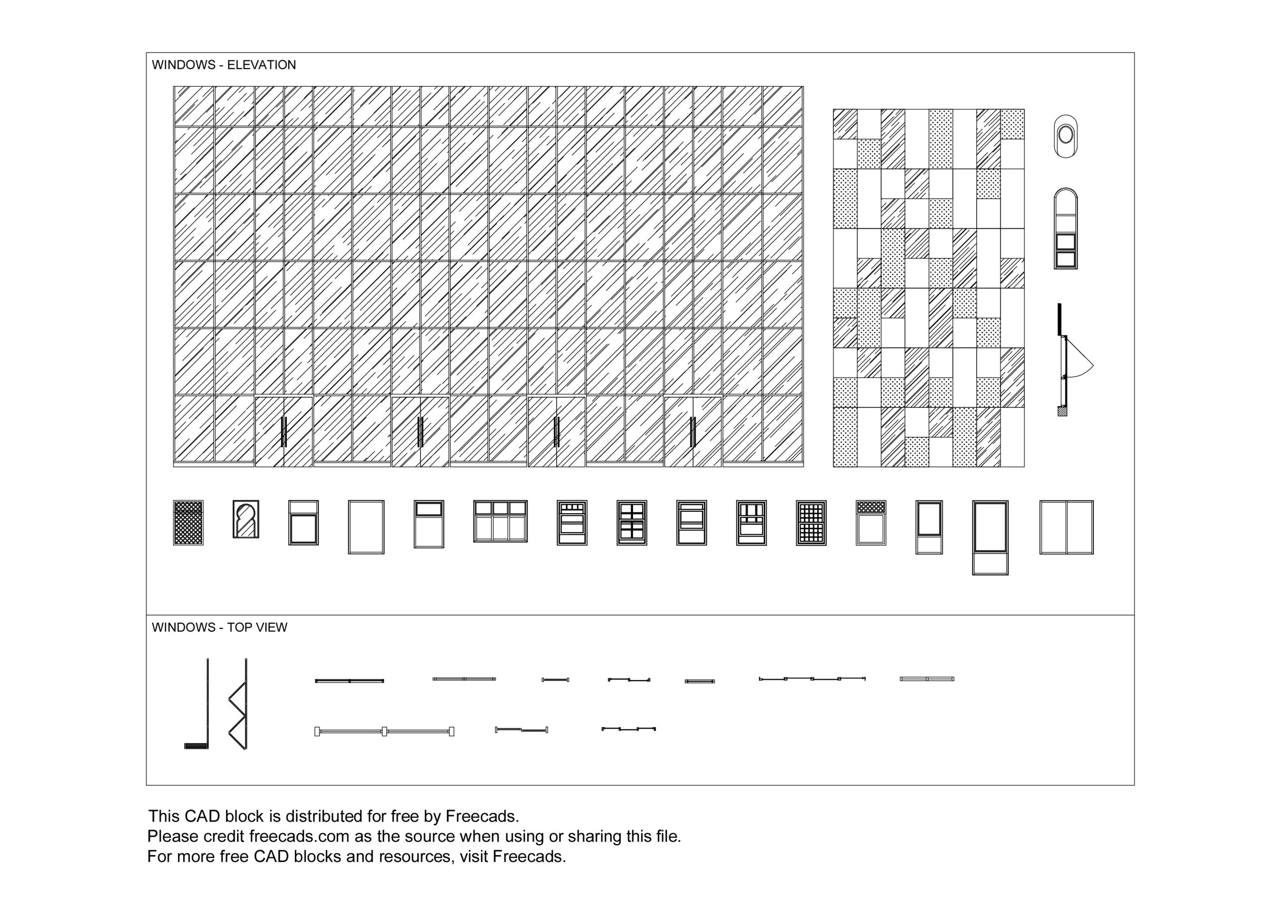 Free Window CAD Blocks – Elevation & Plan View