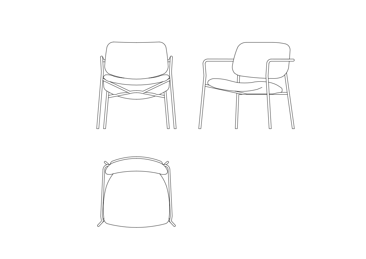Simple Armchair in Multiple Views