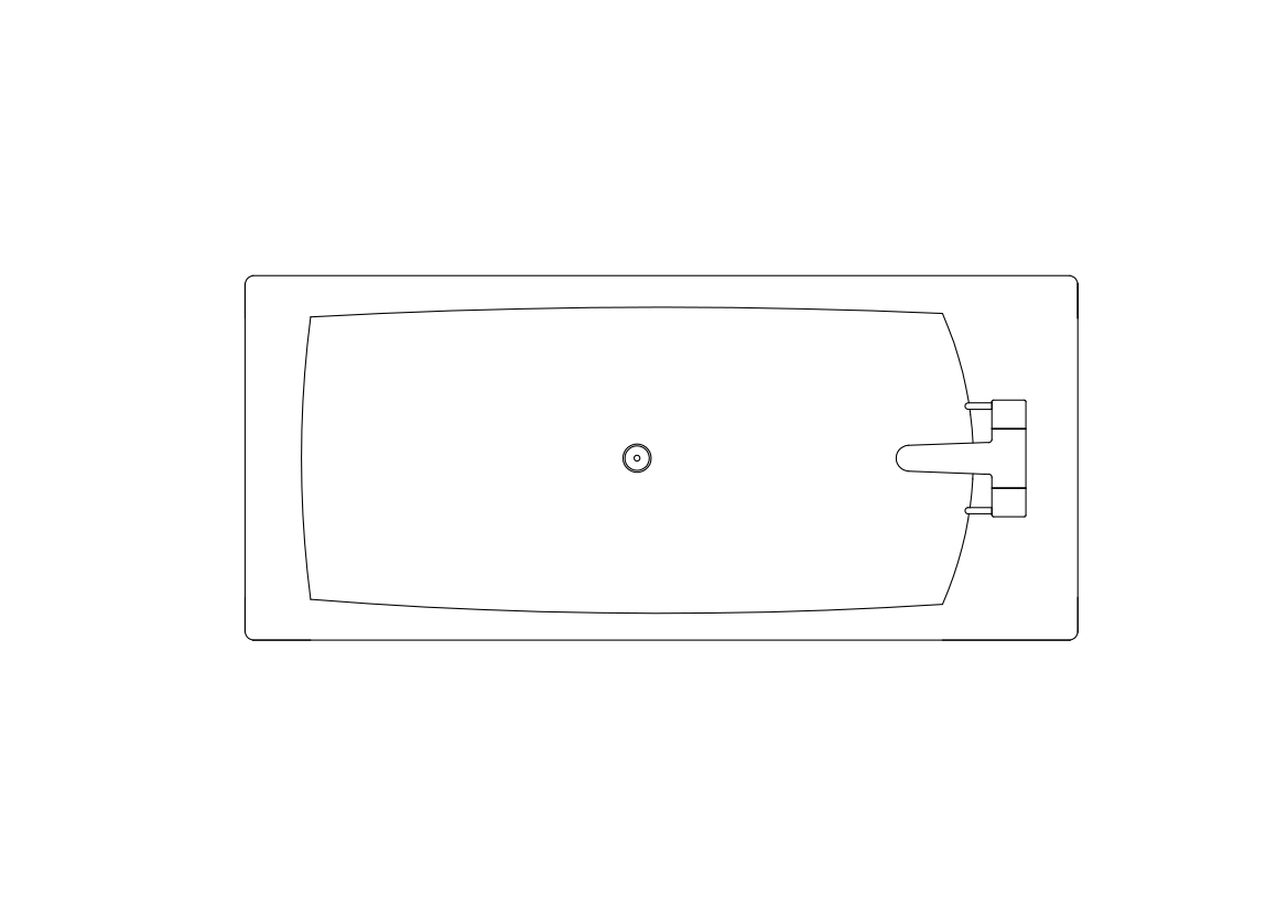 Free Bathtub Top View CAD Block – DWG Format