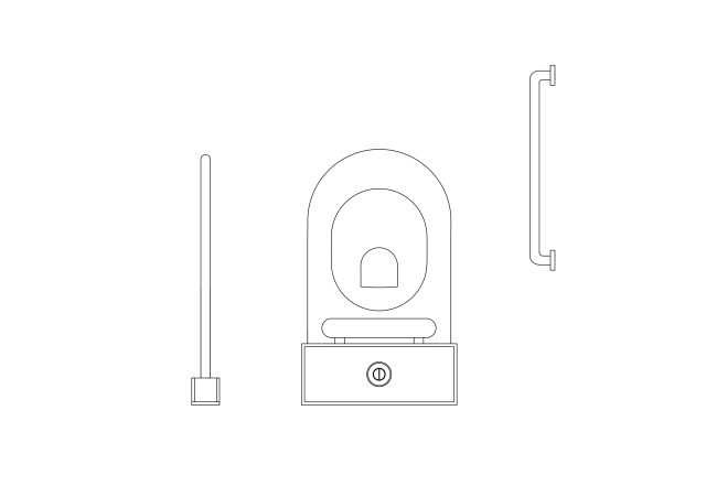 Free Accessible Toilet Top View CAD Block – DWG Format