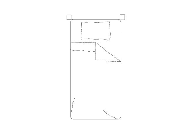 Free Single Bed Top View CAD Block – DWG Format