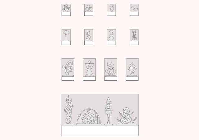 FREE Museum Art Pieces – Abstract Sculptures Collection, elevation DWG, DXF, PDF, PNG