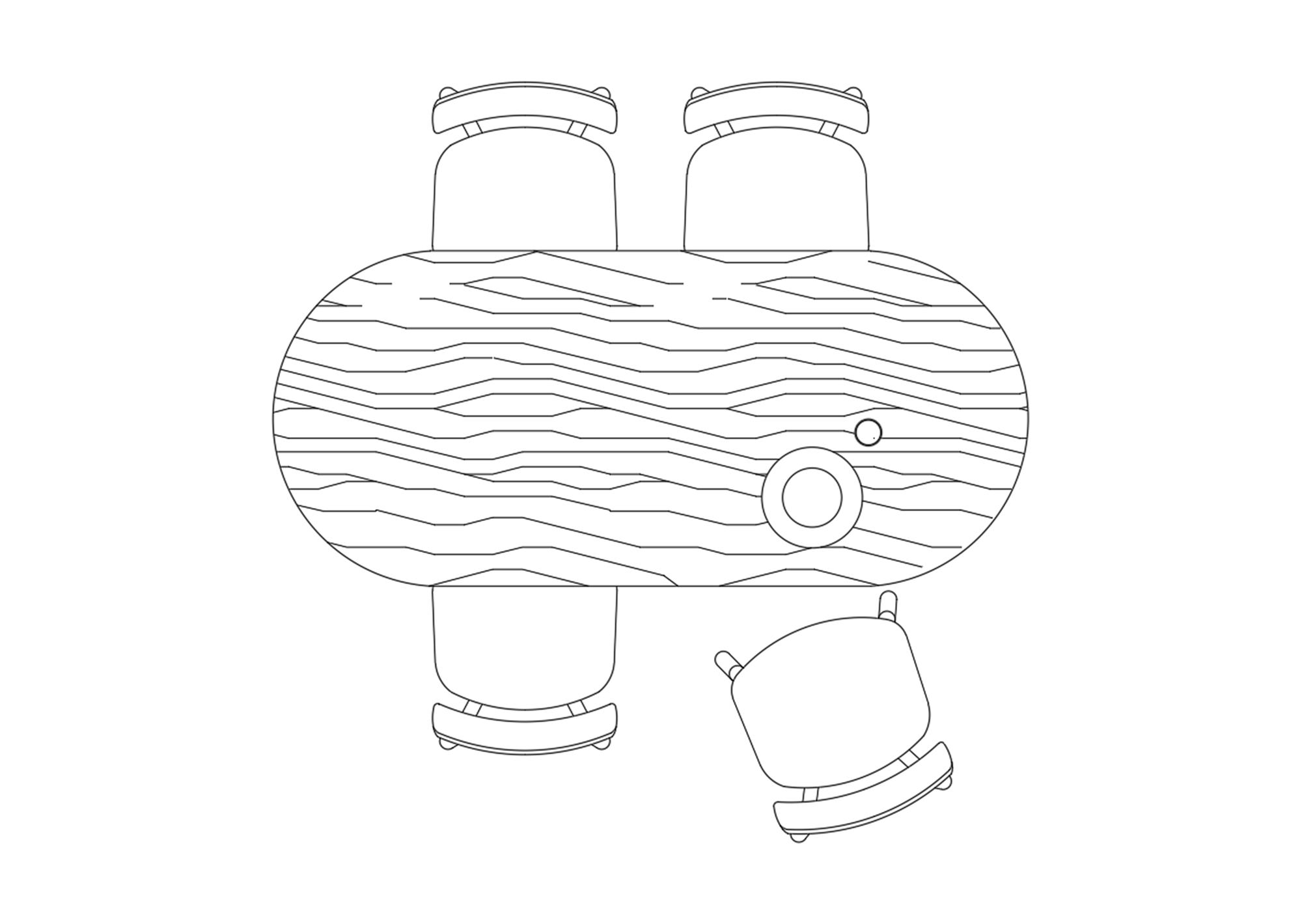 Dining Table Setup CAD Block in DWG Format