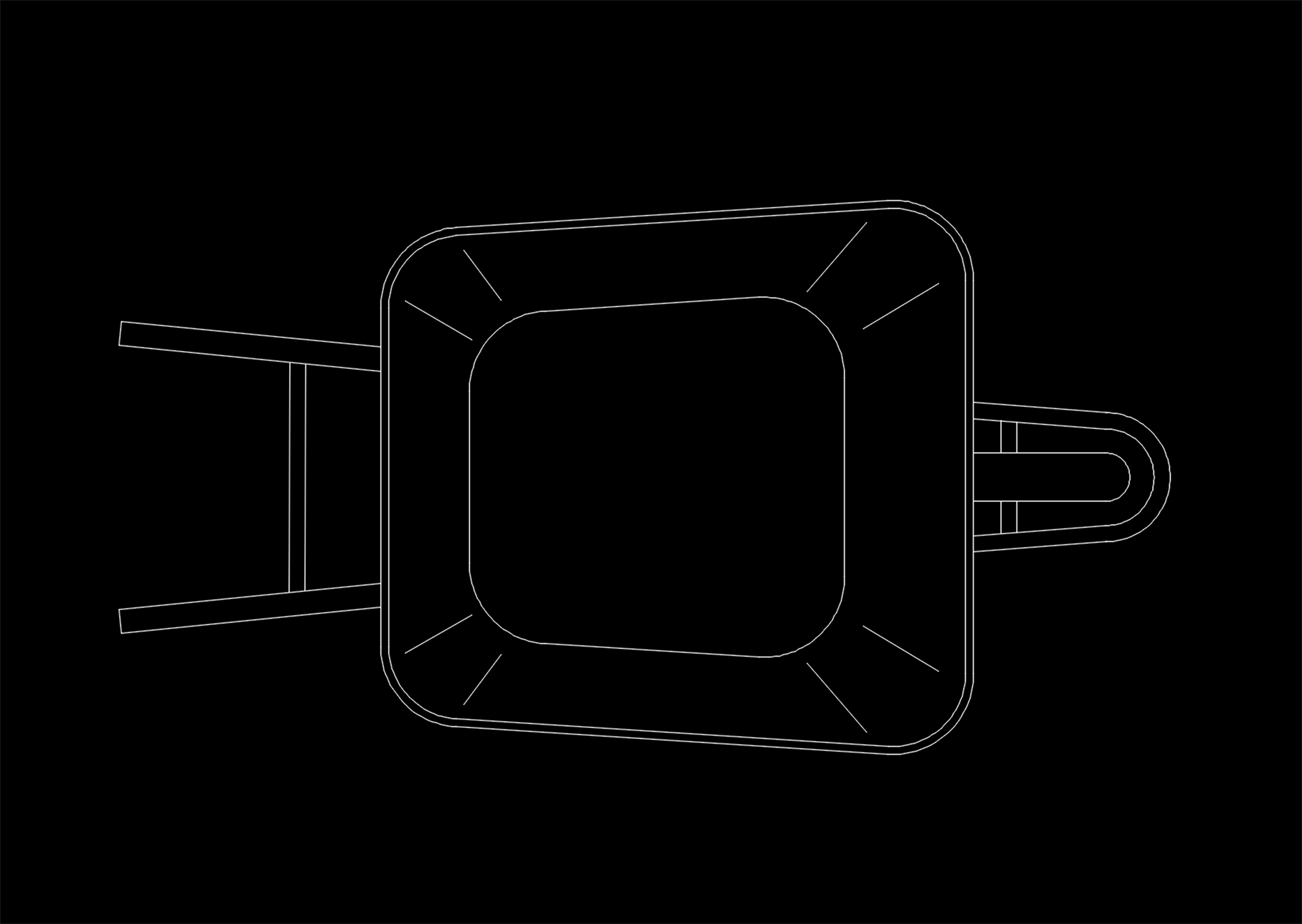 Free Wheelbarrow CAD Block – Construction & Garden Top View