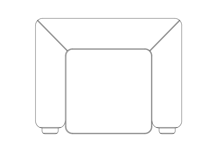 Free Armchair top view CAD Block – DWG, DXF, PDF Format