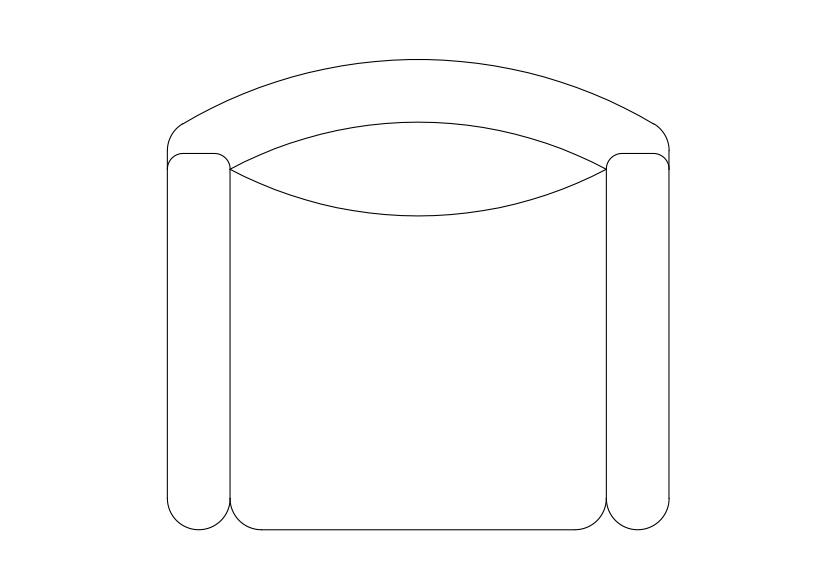 Free Armchair top view CAD Block – DWG, DXF, PDF Format