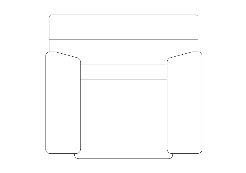 Free Armchair top view CAD Block – DWG, DXF, PDF Format