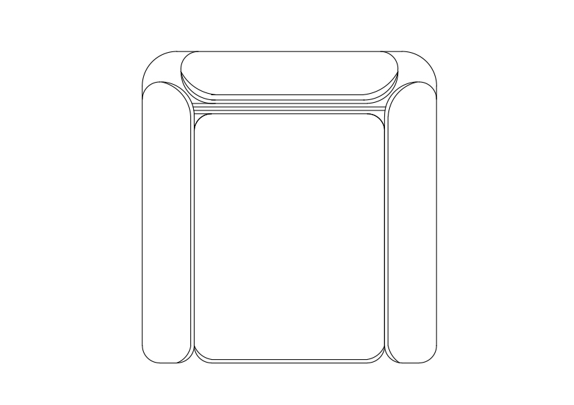 Free Armchair top view CAD Block – DWG, DXF, PDF Format
