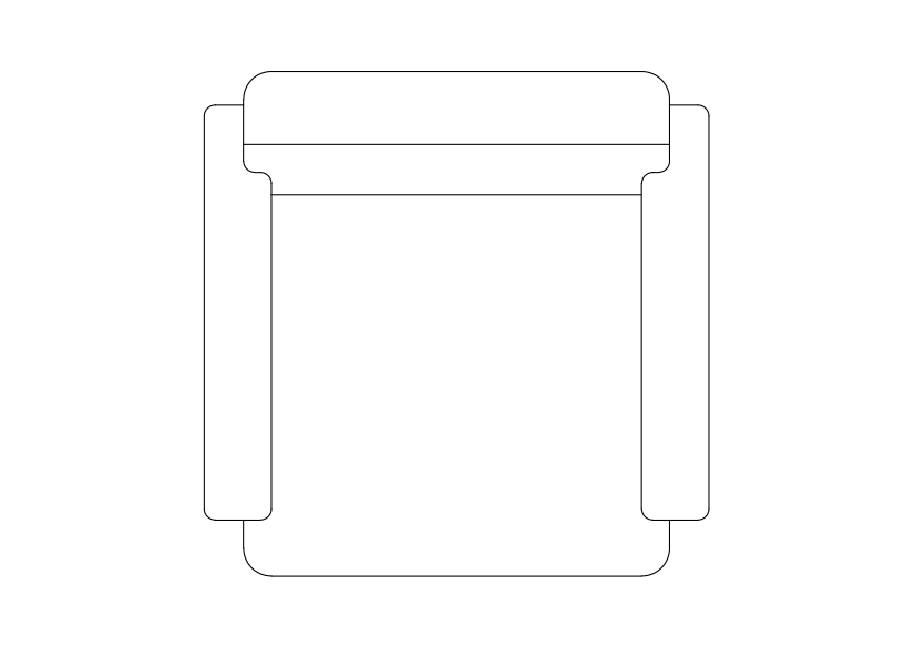 Free Armchair top view CAD Block – DWG, DXF, PDF Format