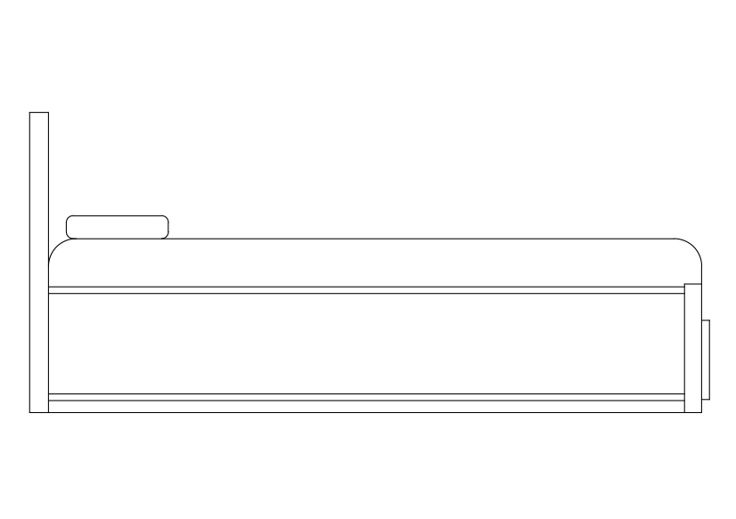 Free Bed elevation CAD Block – DWG, DXF, PDF Format