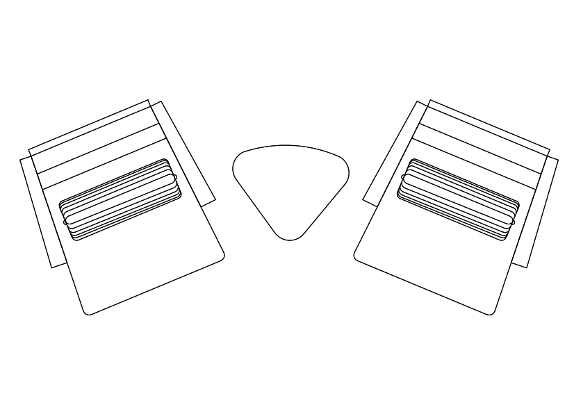 Free Armchairs & table set-up top view CAD Block – DWG, DXF, PDF Format