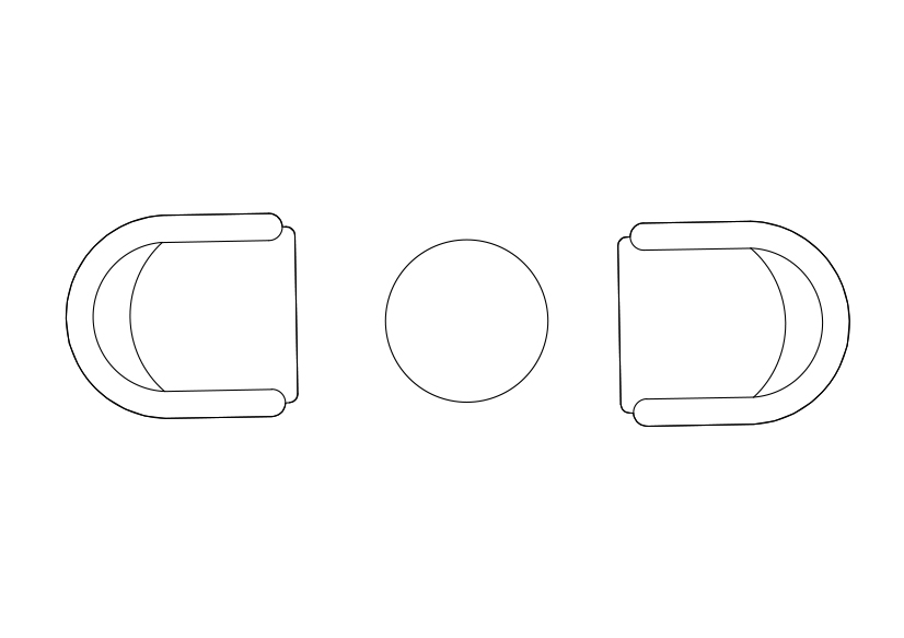 Free Armchairs & table set-up top view CAD Block – DWG, DXF, PDF Format