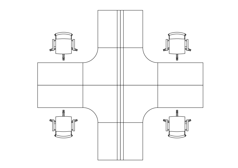 Free Cubicle Set-up top view CAD Block – DWG, DXF, PDF Format