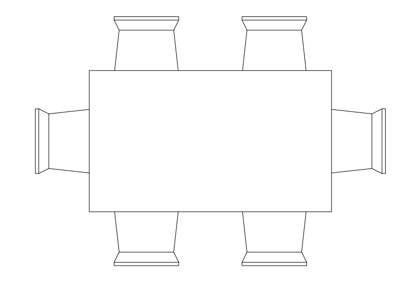 Free Chairs & Dining table set-up top view CAD Block – DWG, DXF, PDF Format