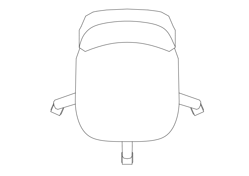 Free Office Chair top view CAD Block – DWG, DXF, PDF Format