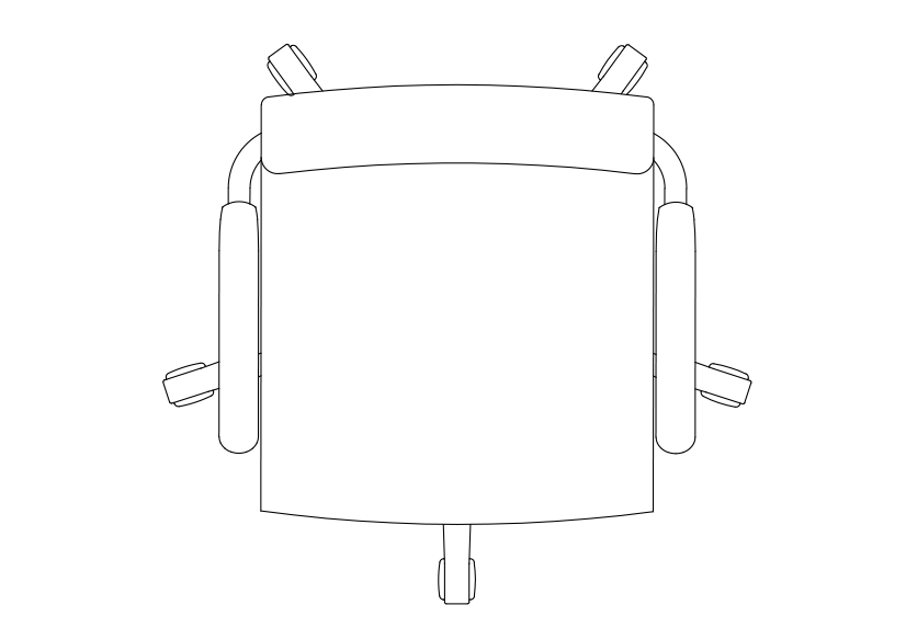 Free Office Chair top view CAD Block – DWG, DXF, PDF Format