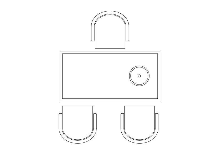 Free Office Desk set-up top view CAD Block – DWG, DXF, PDF Format
