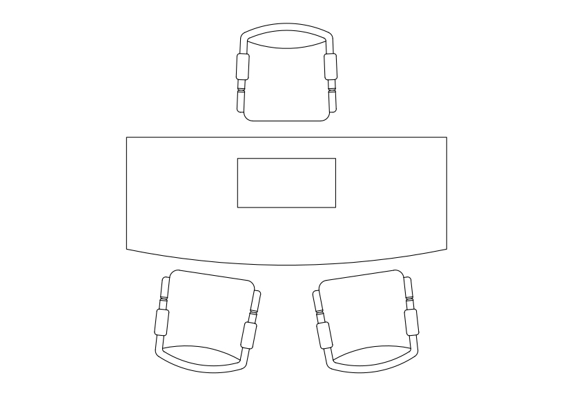 Free Office Desk set-up top view CAD Block – DWG, DXF, PDF Format