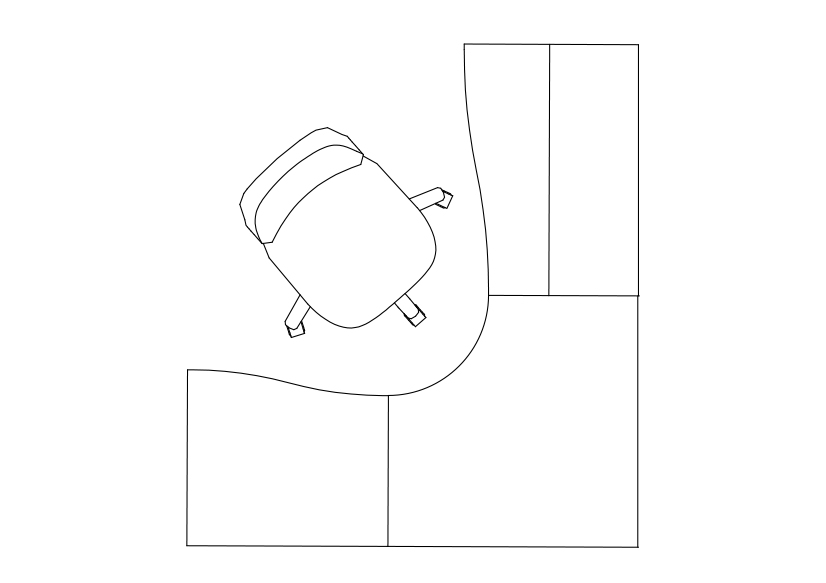 Free Office Desk set-up top view CAD Block – DWG, DXF, PDF Format