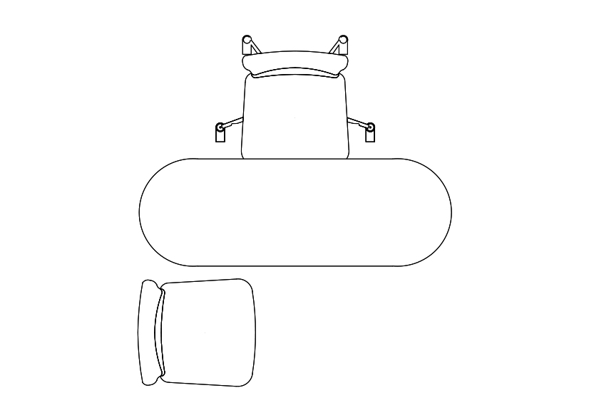 Free Office Desk set-up top view CAD Block – DWG, DXF, PDF Format