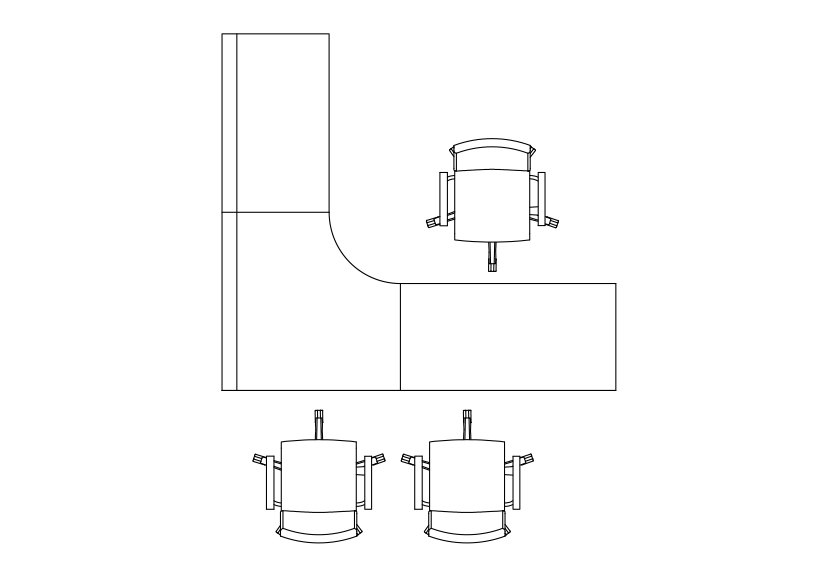 Free Office Desk set-up top view CAD Block – DWG, DXF, PDF Format