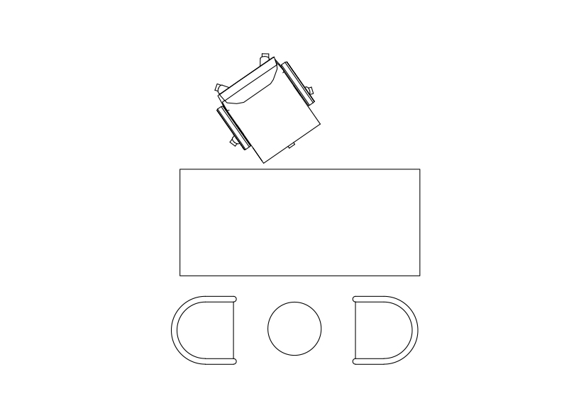 Free Office Desk set-up top view CAD Block – DWG, DXF, PDF Format