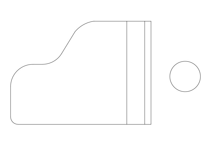 Free Piano top view CAD Block – DWG, DXF, PDF Format