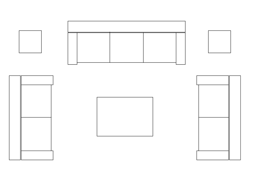 Free Living room set-up top view CAD Block – DWG, DXF, PDF Format