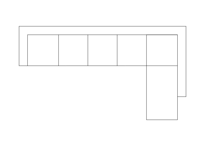 Free L-shape sofa top view CAD Block – DWG, DXF, PDF Format