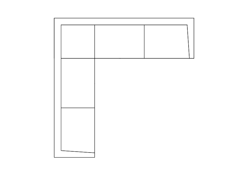 Free L-shape sofa top view CAD Block – DWG, DXF, PDF Format