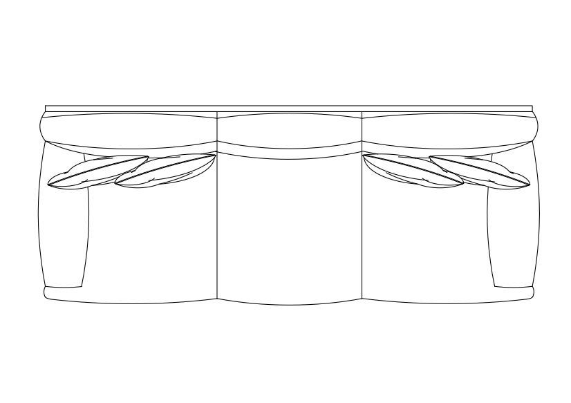 Free Sofa  top view CAD Block – DWG, DXF, PDF Format