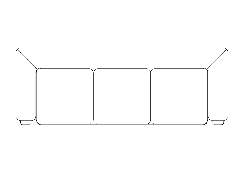 FreevSofa  top view CAD Block – DWG, DXF, PDF Format