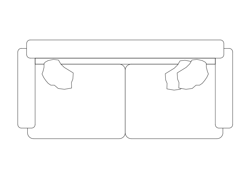 Free Sofa  top view CAD Block – DWG, DXF, PDF Format