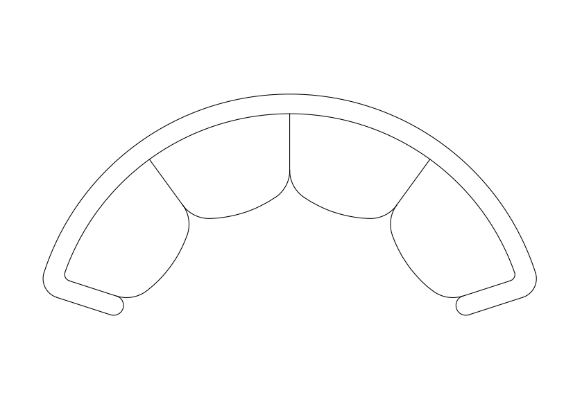 Free Circular sofa top view CAD Block – DWG, DXF, PDF Format