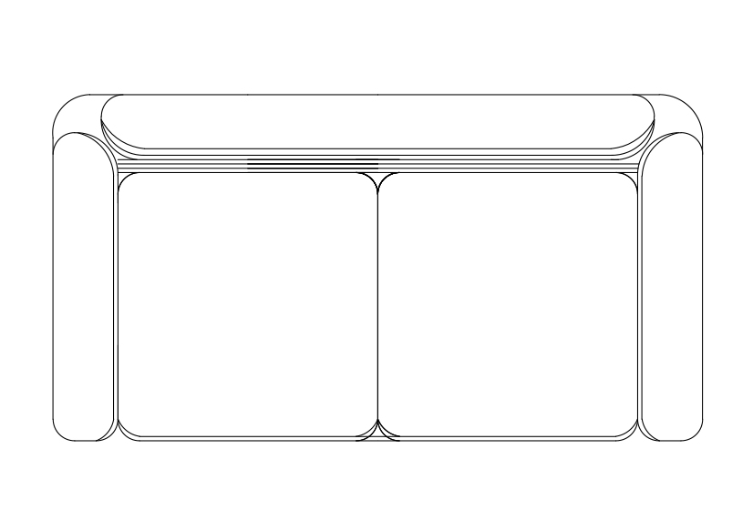 Free Sofa  top view CAD Block – DWG, DXF, PDF Format