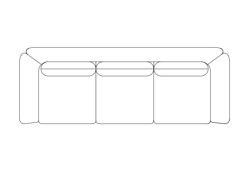 Free Sofa  top view CAD Block – DWG, DXF, PDF Format