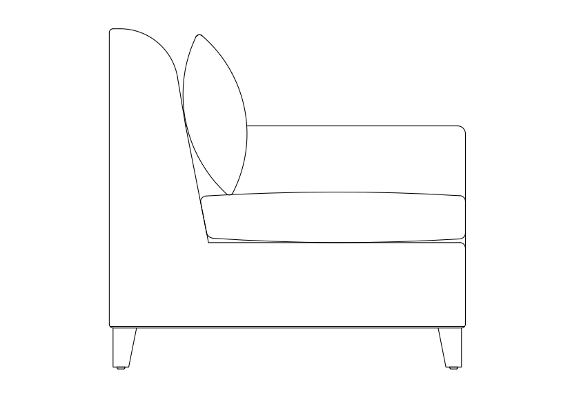 Free Sofa elevation CAD Block – DWG, DXF, PDF Format