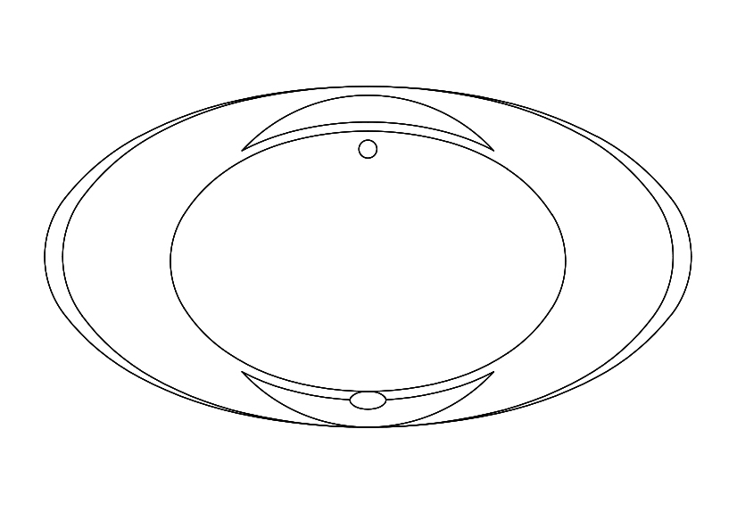 Free Bathtub Top View CAD Block – DWG, DXF, PDF Format