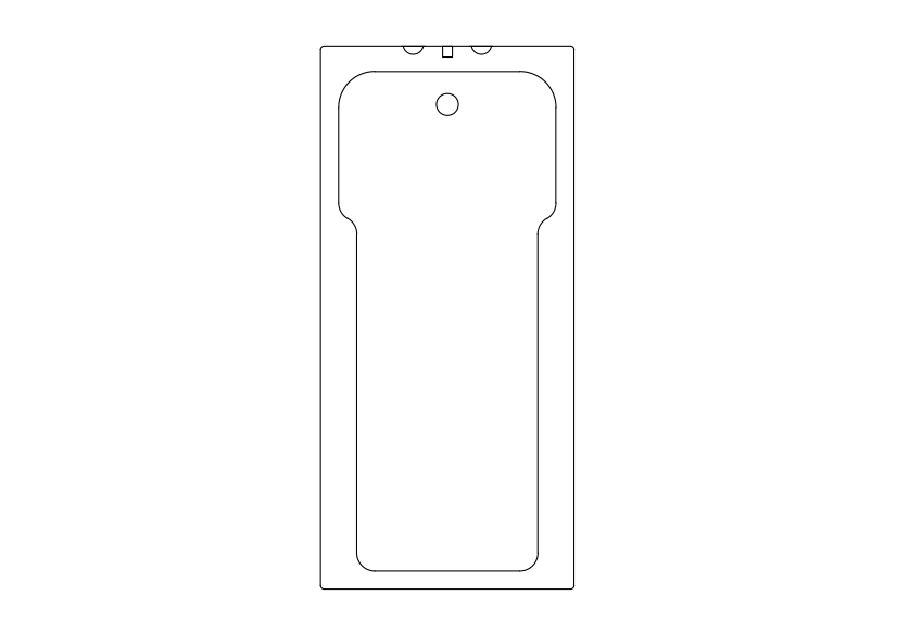 Free Bathtub Top View CAD Block – DWG, DXF, PDF Format