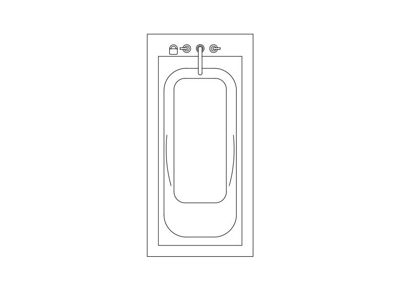 Free Bathtub Top View CAD Block – DWG, DXF, PDF Format