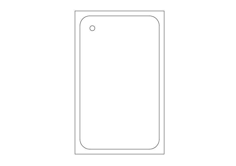 Free Bathtub Top View CAD Block – DWG, DXF, PDF Format
