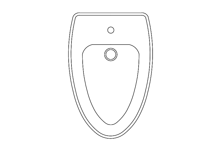 Free Bidet Top View CAD Block – DWG, DXF, PDF Format