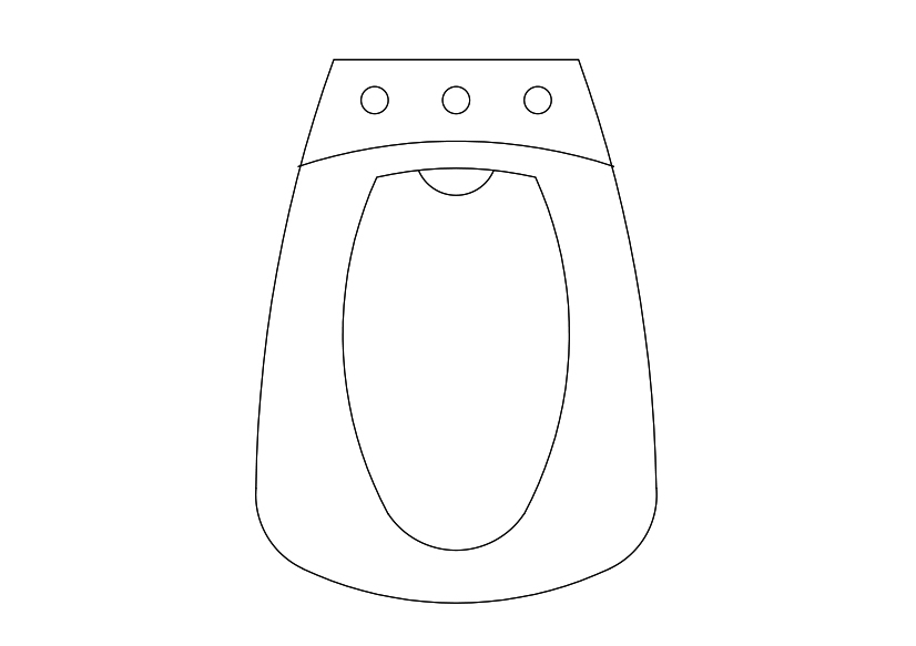 Free Bidet Top View CAD Block – DWG, DXF, PDF Format