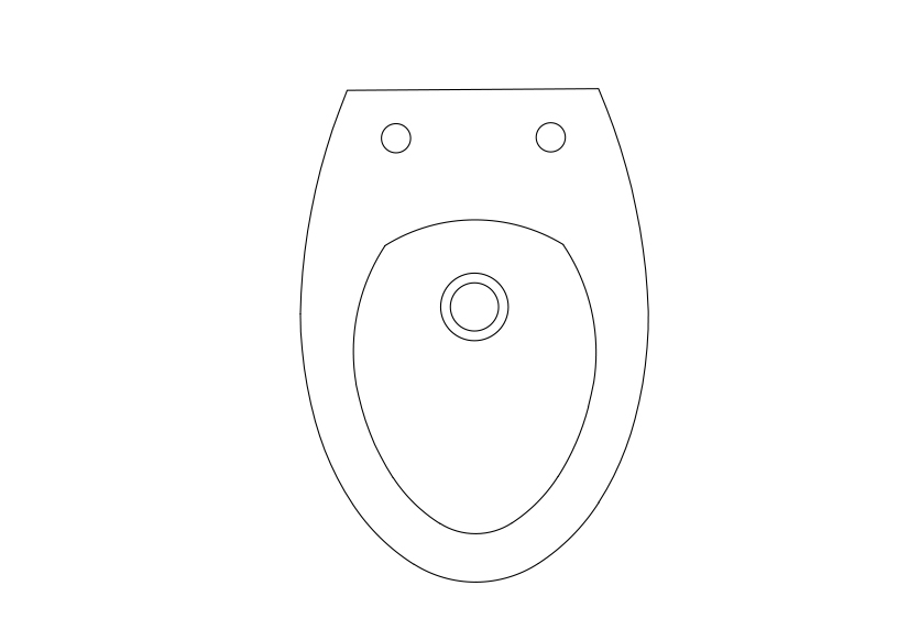 Free Bidet Top View CAD Block – DWG, DXF, PDF Format