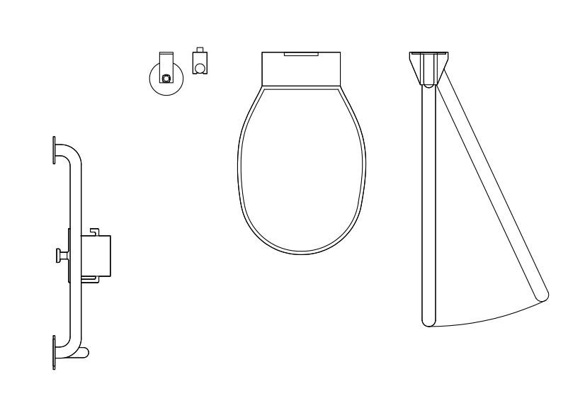 Free Accessible Toilet Top View CAD Block – DWG, DXF, PDF Format
