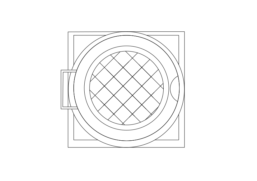 Free Shower Drain Top View CAD Block – DWG, DXF, PDF Format