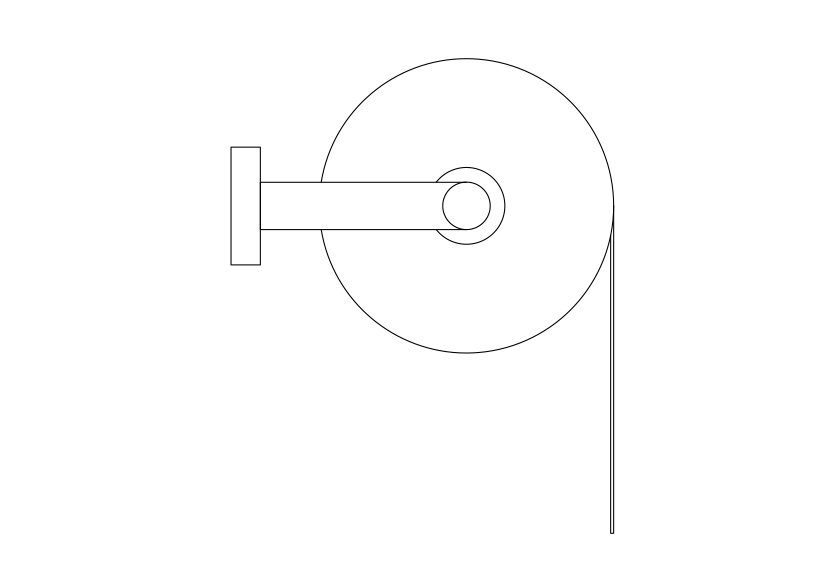 Free Toilet Paper Holder Elevation CAD Block – DWG, DXF, PDF Format