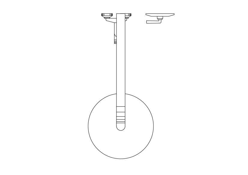 Free Shower Mixer Top View CAD Block – DWG, DXF, PDF Format