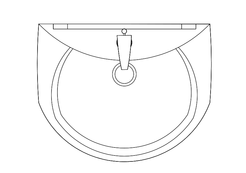 Free Sink Top View CAD Block – DWG, DXF, PDF Format